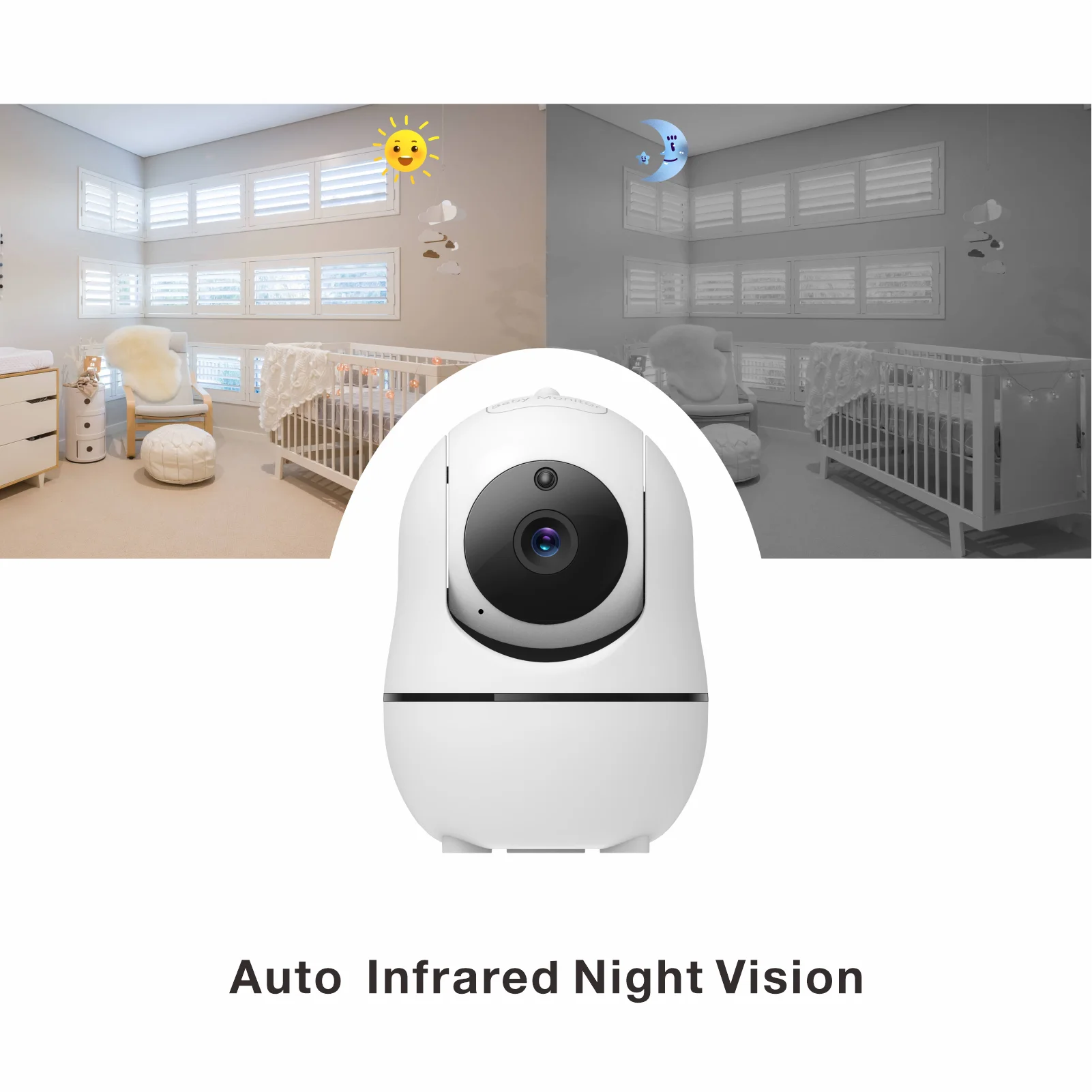 5 inch Wireless PTZ Baby Monitor Two Way Intercom IR Night Vision BabySitter Camera