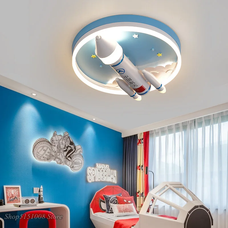 Children's room ceiling lamp bedroom boy fashion eye LED ceiling light modern minimalist space rocket creative room lamps Decor