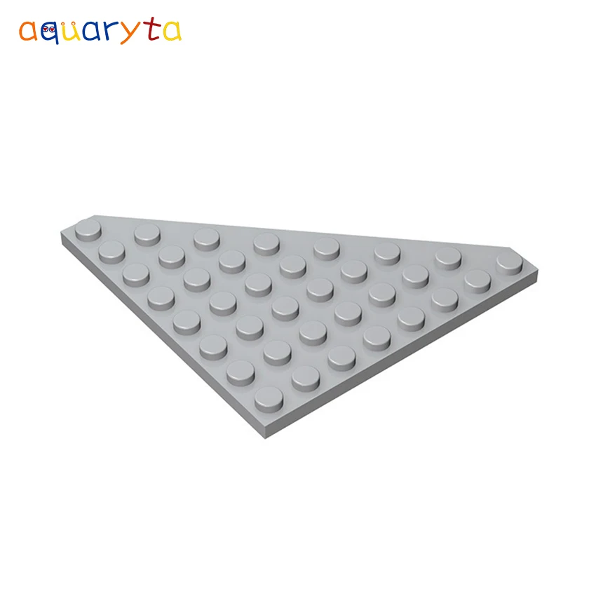 Aquaryta 10pcs Plate Wedge 8x8 Cut Corner Building Blocks Parts Compatible 30504 DIY Creative Educational Toy for Teen and Adult