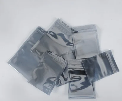 50Pcs/Lot 6*9cm anti-static aluminum storage bag, resealable anti-static bag, suitable for packaging of electronic accessories