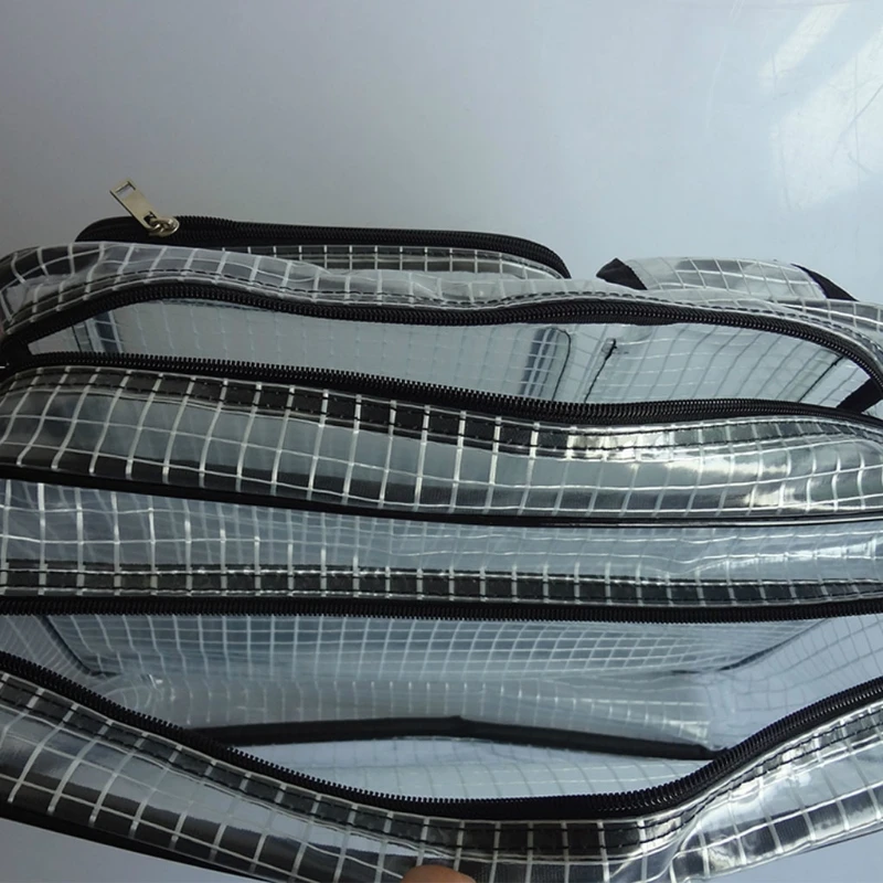 Unisex antystatyczna przeźroczysta torba pcv Cleanroom inżynier uchwyt na narzędzia torba Crossbody listonoszówka kobiety mężczyźni prosta torba na