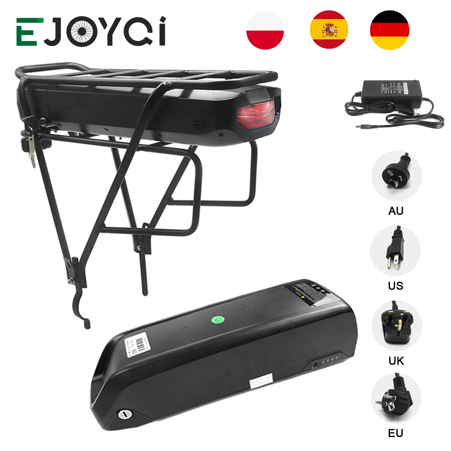 

EJOYQI 48V Electric Bike Battery Pack Electric Bicycle 36V 48V 13Ah 16Ah Ebike Rear Rack Battery Ebike Lithium Battery