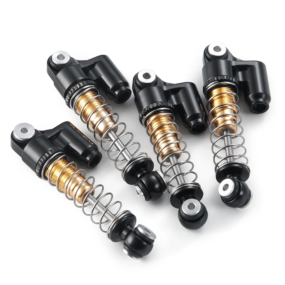 YEAHRUN-amortiguador de aluminio y Metal para coche teledirigido, 4 piezas, para 1/24 Axial SCX24 90081 AXI00001 AXI00002 004 005 006