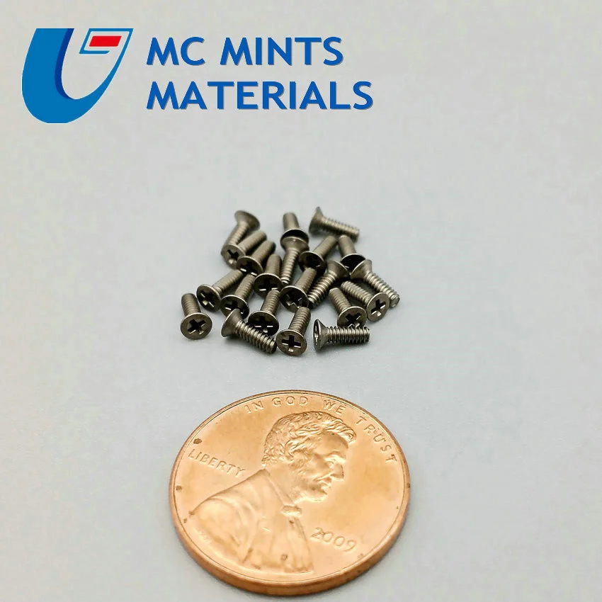 M1.2 M1.4 m1.6 M2 m2.5 m3 x2-6mm Ti perno tornillo de titanio Cruz plana cabeza Original no pulido de titanio de grado 2 tornillo sujetador Ti