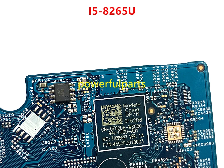 Für Dell Inspiron 15 5584 MOTHERBOARD mit i5-8265u CN-0F62D6 0F62D6 18789-1 Funktioniert Ok