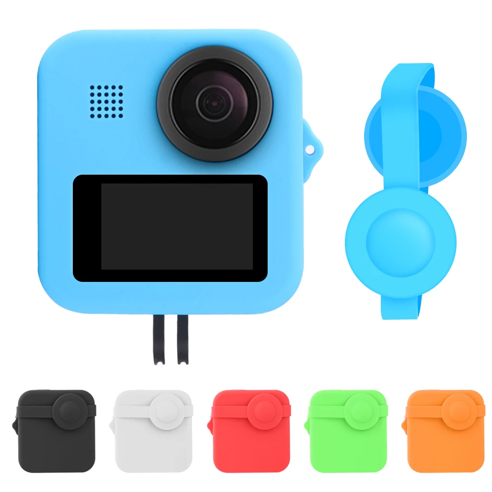 For GoPro Accessories Hero 8 Max Sport Camera Silicone Case Protective Housing Cover Skin+lens Gel Anti-scratch Shell