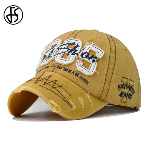 FS Vintage rojo amarillo gorra de béisbol de invierno para hombres marca de algodón mujeres sombrero de diseñador ropa de calle Hip Hop gorras de camionero hueso Masculino