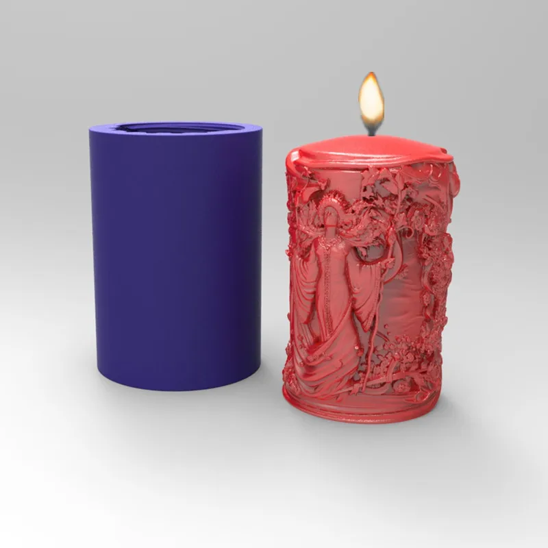 

Prayer Virgin Column Candle Silicone Mold for DIY Handmade Aromatherapy Candle Ornaments Handicrafts Soap Mold Hand Gift Making