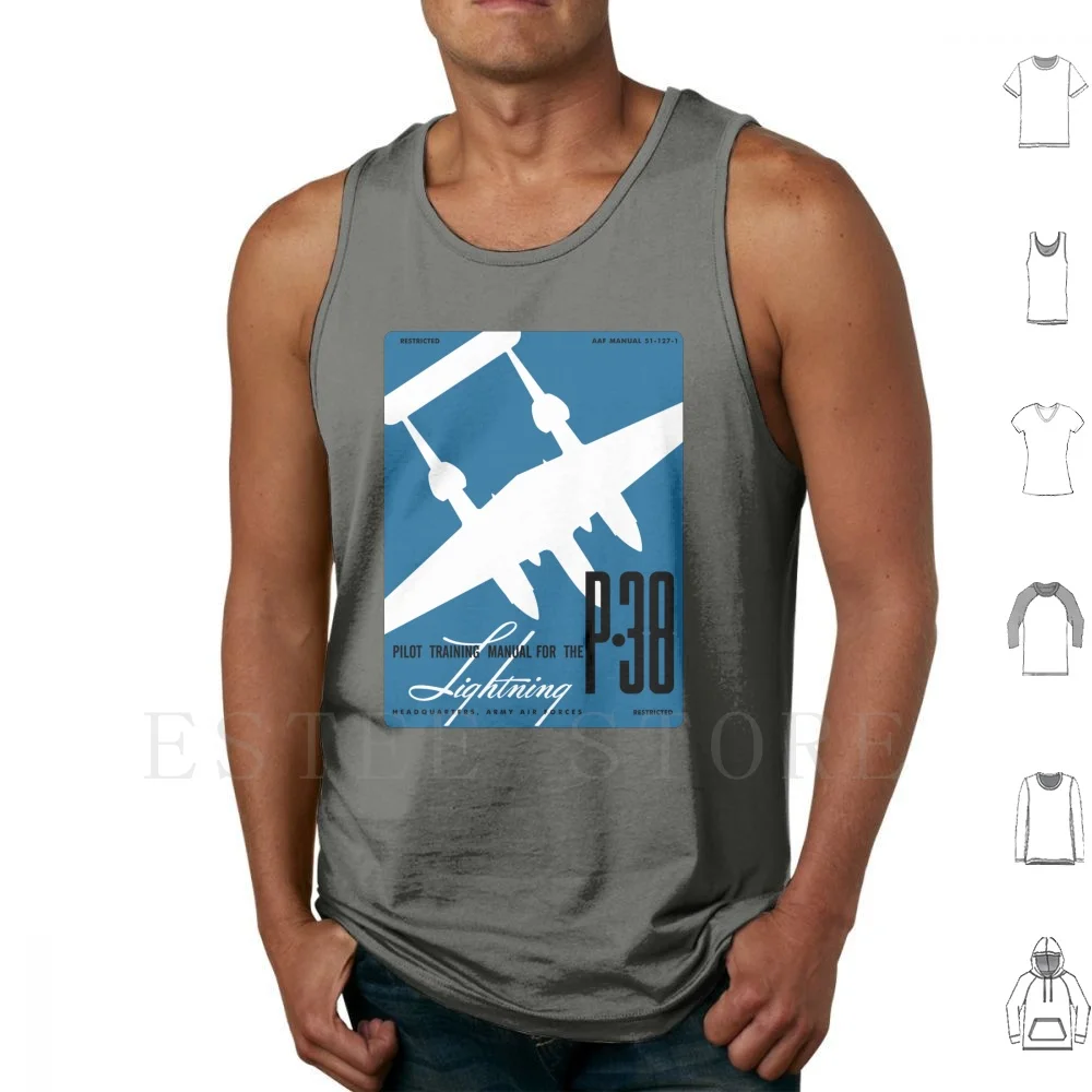 Lockheed P-38 Lightning ( Ana 501 True Blue ) Tank Tops Vest Cotton Wwii Airplane Warbird Aviation Pilot Usaac Usaaf Flying