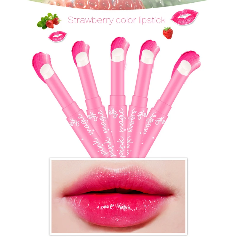 1PC Pink Baby Lips Nude Makeup Lipstick Matte Cosmetic Waterproof Jelly Lips Balm W09