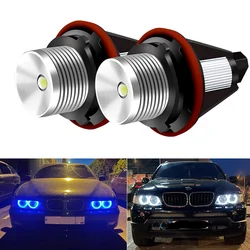 Angel Eyes For E39 Car LED Headlight 1 Set 2*5W 10W LED Marker White Blue Red Yellow For E39 E53 E60 E61 E63 E64 E65 E66 E87 525