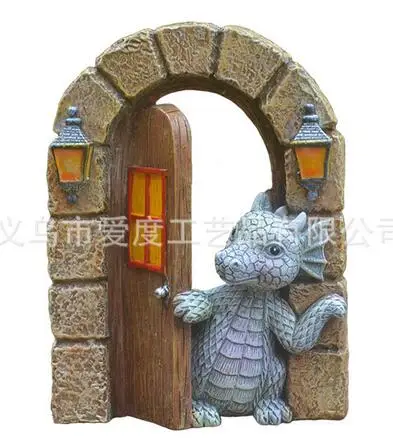 

ornaments animal New Dragon Statue door and window ornaments resin crafts cartoon Statue Garden Decoration pendant