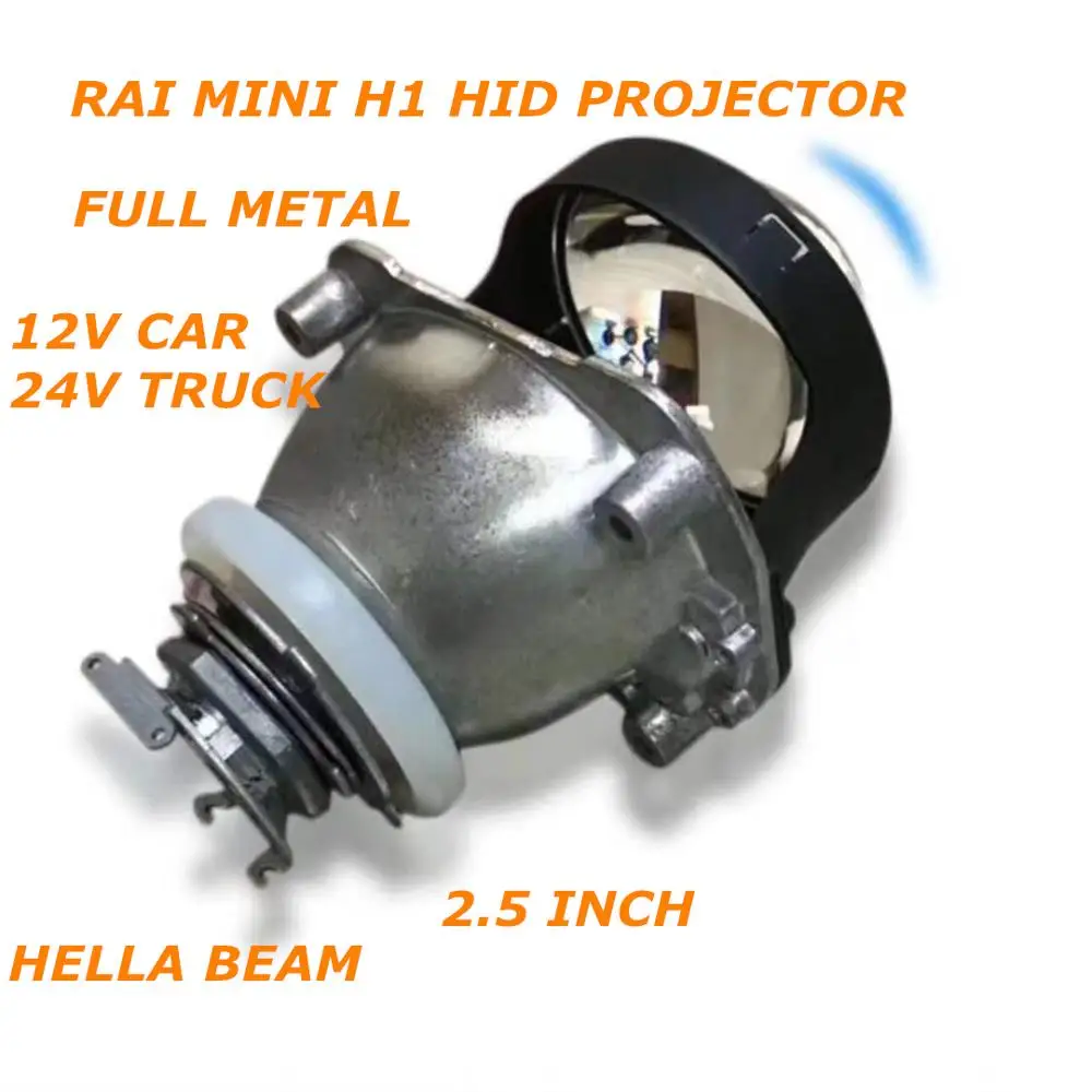 

DLAND OWN 24V FULL METAL RAI MINI HID BI-XENON PROJECTOR LENS 2.5 INCH BOTH CAR TRUCK EASY INSTALL H1 H4 H7 LHD HEADLIGHT