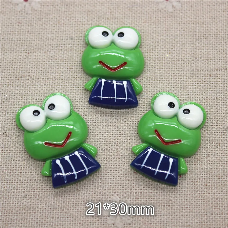 10pcs Kawaii Resin Cartoon Animal Frog Miniature Flatback Cabochon Art Supply DIY Craft Decoration