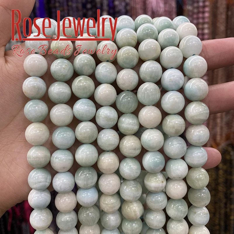 A+ Natural Green Larimar Stone Beads Rare Semi-precious Round Loose Beads For Jewelry Making Diy Charms Bracelets 6 8 10mm 15\