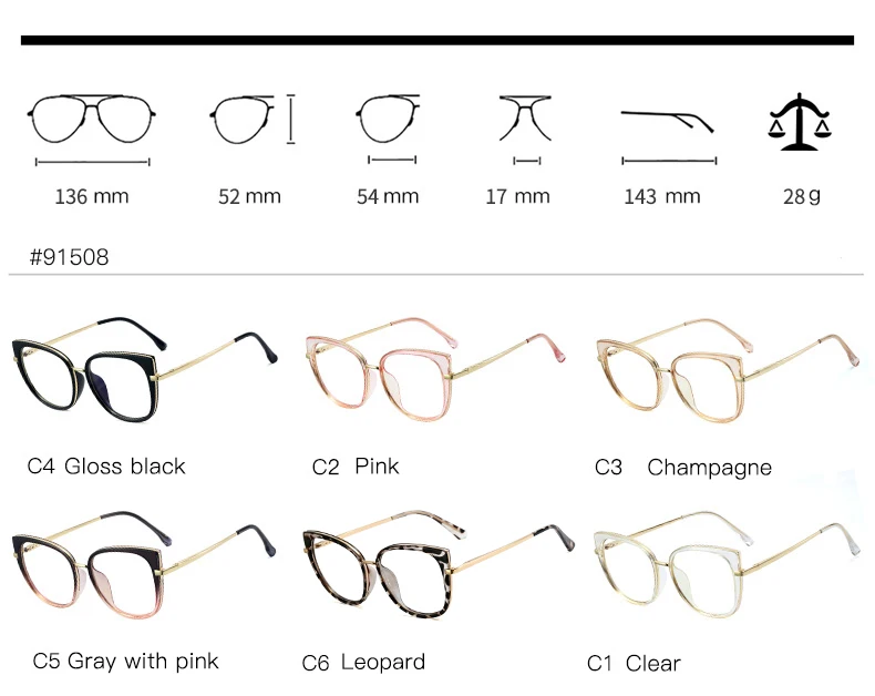 Blau Licht Blockieren Brille Rahmen für Frauen Brillen UV400 Filterung Schädlichen Blau Ray Optische Brillen Brillen Rahmen Weibliche – Detail 7