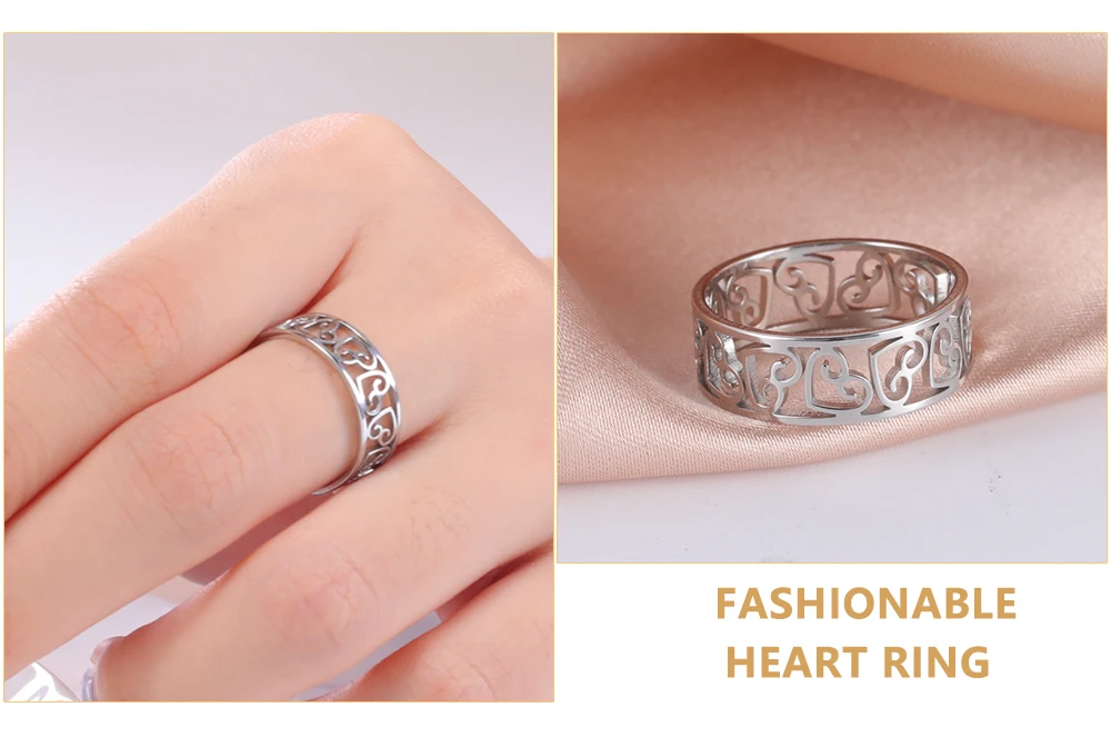 Skyrim Edelstahl Ring Herz Stern Blume Schmetterling Mondphase Geometrische Damen Fingerringe Hochzeitsgeschenk Großhandel – Detail 9