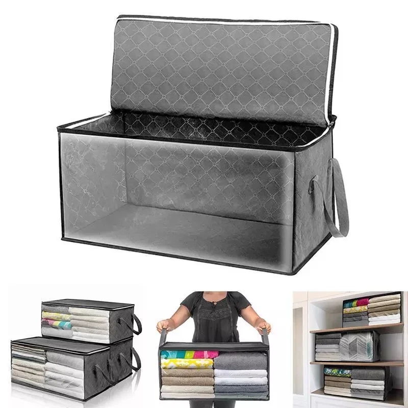 Quilt Storage Bags,Non-Woven Clothes Storage Boxes With Lids, Closet Storage Bags,Moisture-Proof And Dust-Proof Storage Bags