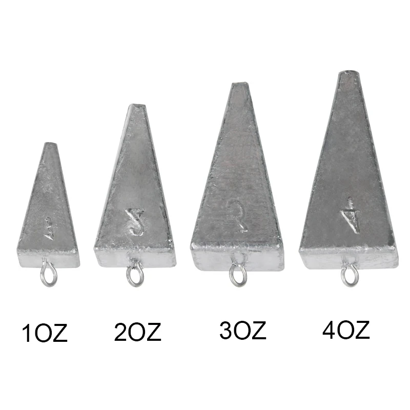 10pcs 1OZ 2OZ 3OZ 4OZ Big game weight Fishing Lead Sinker pyramid Shape fish sinkers for sinker slides fishing accessories