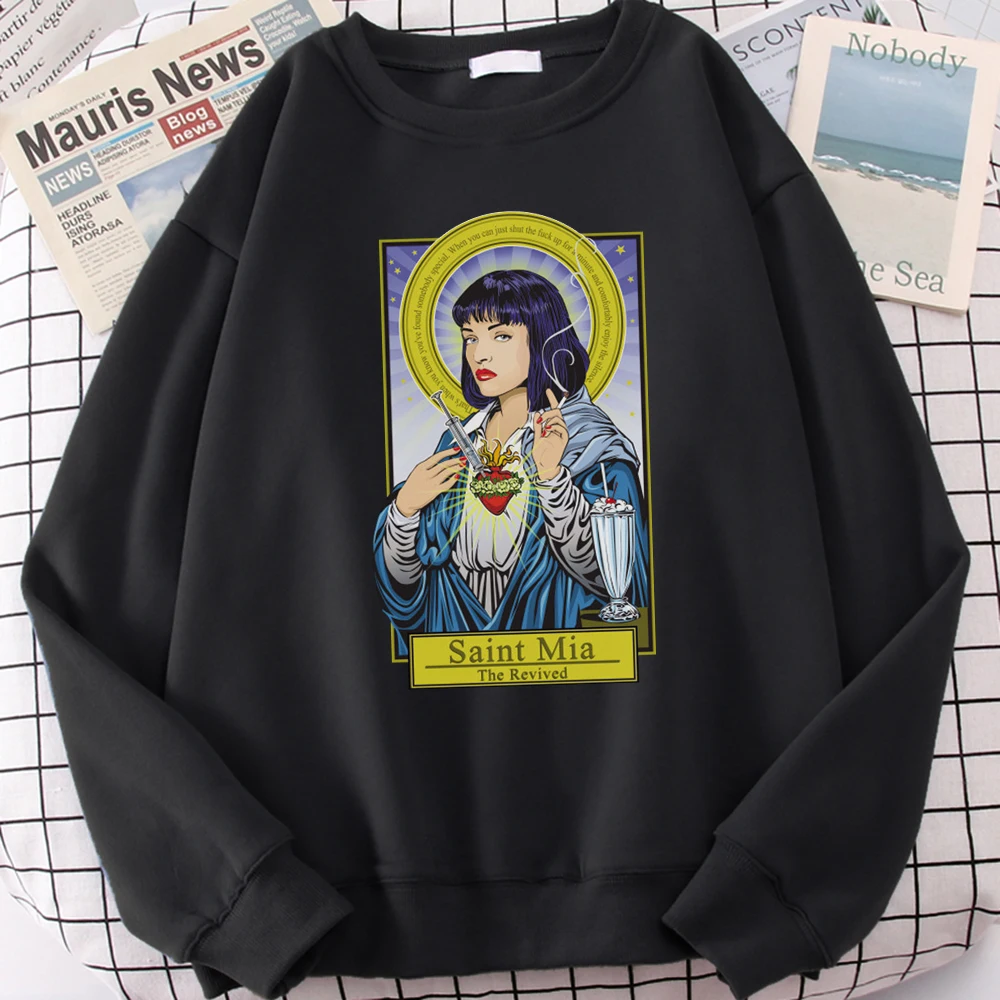 Saint Mia Sweatshirts Pulp Fiction Movie Print Mens Atutmn Spring Hoodies Casual Hip Hop Tracksuit Fashion Fitness Streetwear