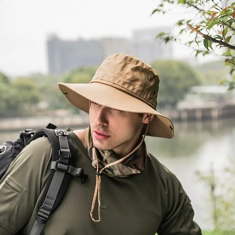 Moda kapelusz typu Bucket Boonie kapelusz czapka wędkarstwo polowanie rondo Safari letni mężczyzna słońce kapelusz na ryby kapelusz