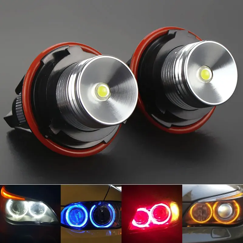 2Pcs 10W Canbus Error Free LED Angel Eyes Marker Lights Bulbs For BMW E39 E53 E60 E61 E63 E64 E65 E66 E87 525i 530i xi 545i M5