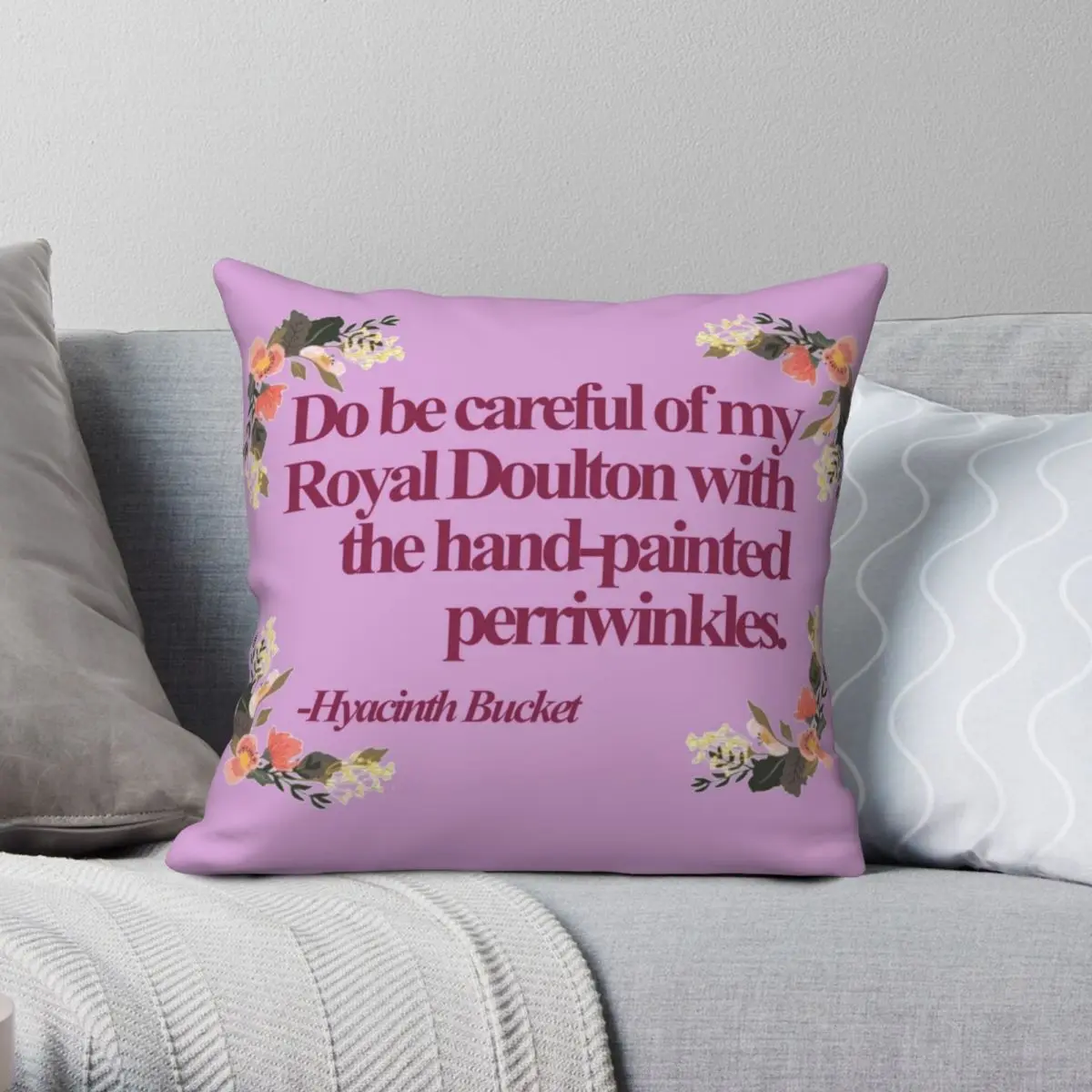 Hyacinth Bucket Quotes Square Pillowcase Polyester Linen Velvet Pattern Zip Decor Throw Pillow Case Room Cushion Cover