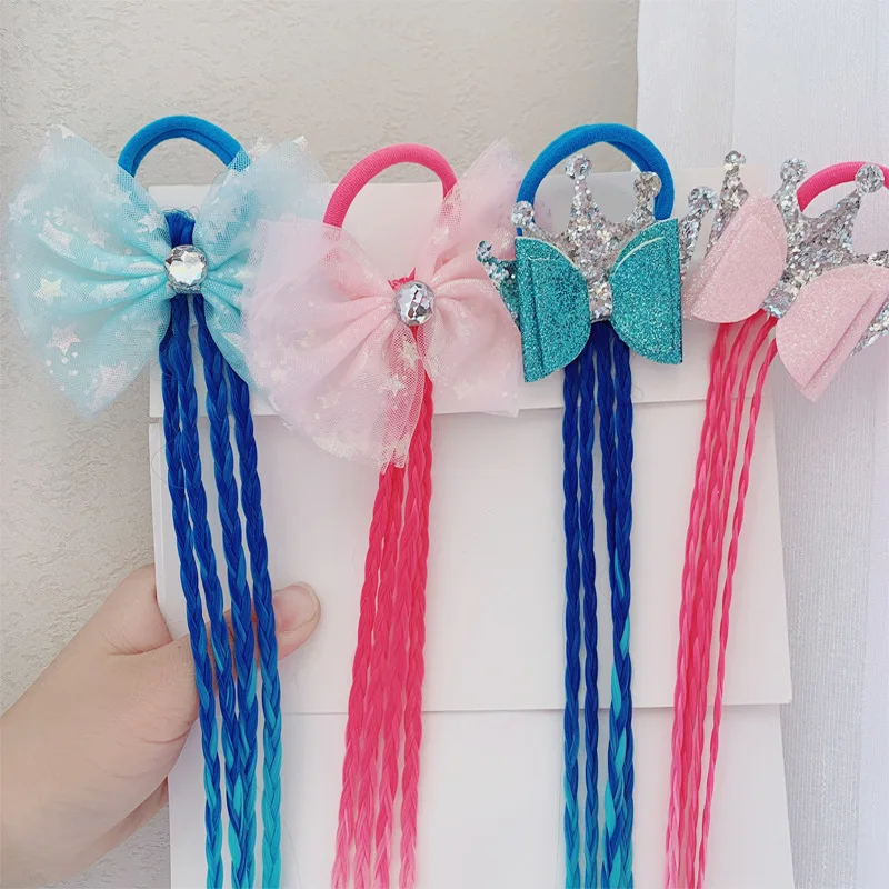 

12PCS/lot Children's shinning Crown wig braids hairpin Sequins wig headdress for baby girl wholesale