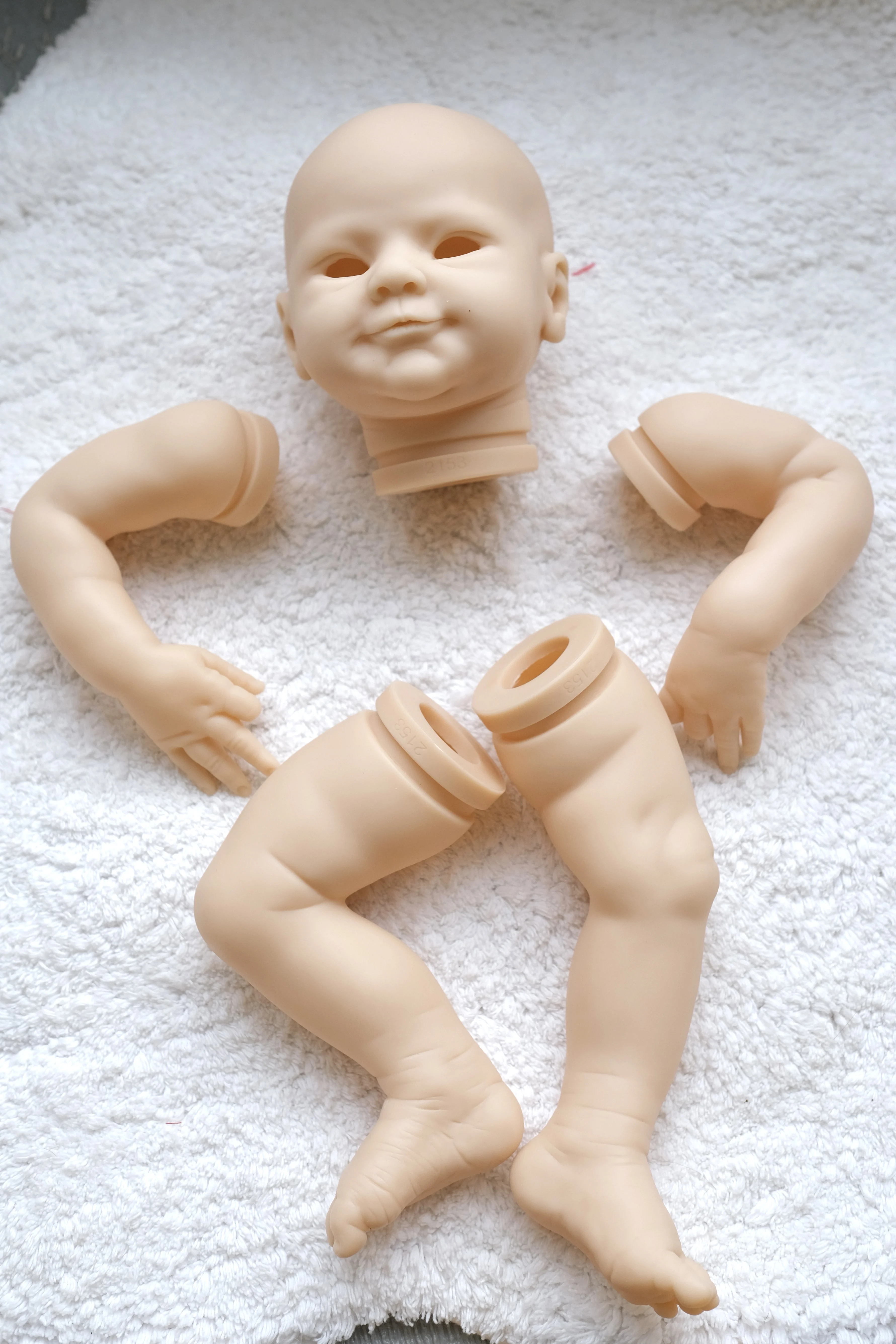 NPK-Kit de muñeca Reborn de 19 pulgadas, Magdalena, Color fresco, tacto suave, piezas sin terminar con cuerpo y ojos