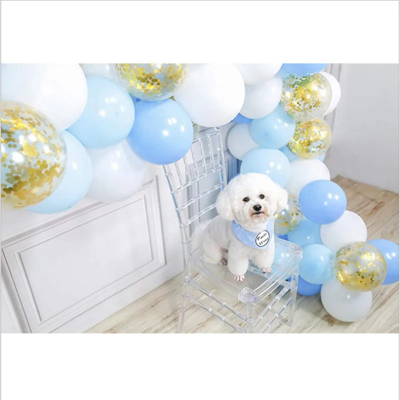 70PCS New Blue 10 Inch Balloon Arch Bridge Gold Sequin Balloon Blue Latex Balloon Wedding Birthday Party Decoration Balloon