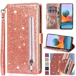 Glitter Leather Case for Samsung Galaxy A15 A05S A25 A35 A55 A14 A24 A34 A54 A13 A23 A33 A53 A73 A04S Zipper Flip Wallet Cover