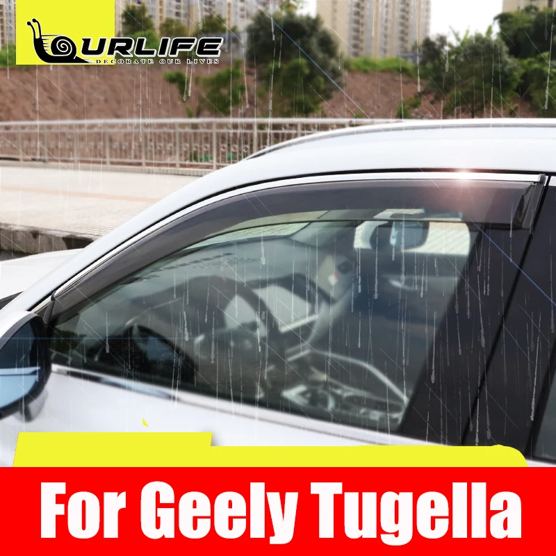 Window Visor Deflector Vent Sun Shade Rain Guard Exterior  Protection Parts For Geely Tugella Xingyue FY11 2019-2022 Accessories