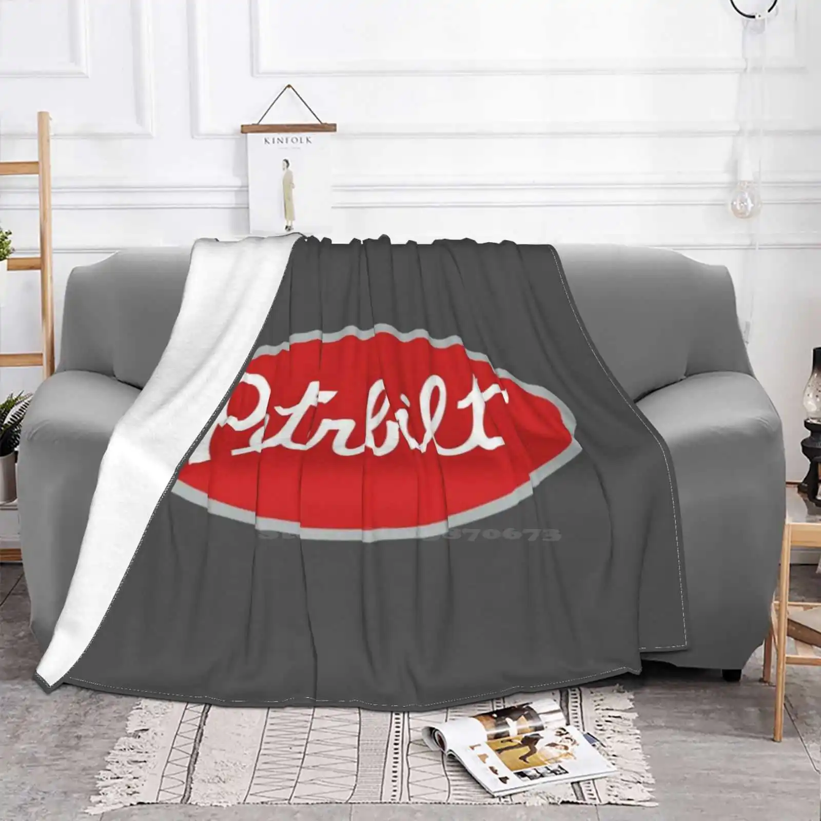 Peterbilt Merch Creative Design Light Thin Soft Flannel Blanket Truck Logo