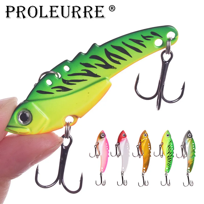 1Pcs 7g 13g Metal VIB Blade Lure 3D Eyes Pencil Spoon Spinner Balancer Fishing Lure Hard Bait With Hook Bass Fishing Tackle