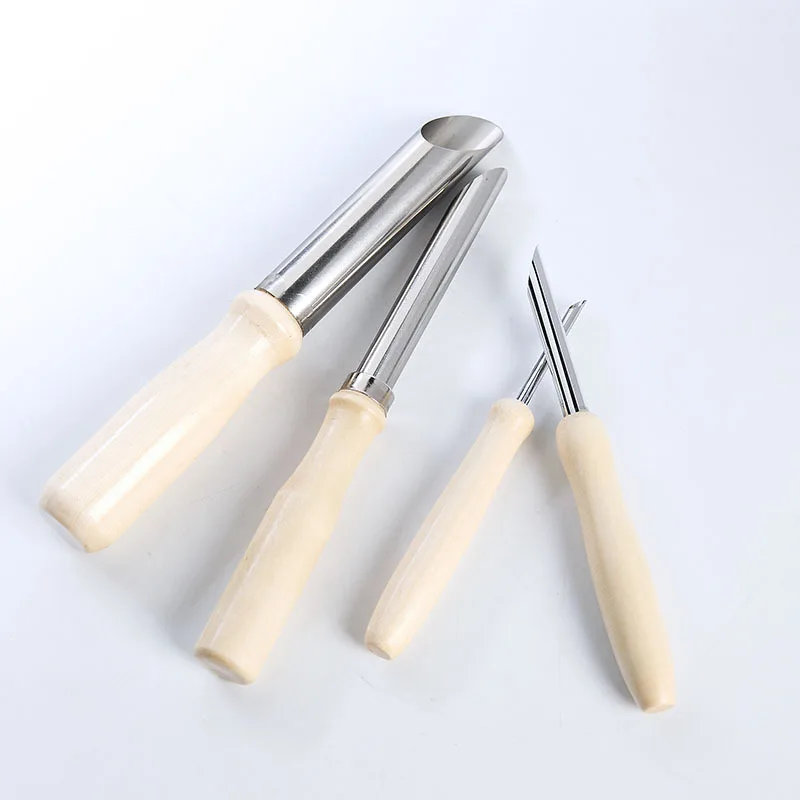 4pcs/set Circular Punching Bear Stainless Steel Perforator Pottery Tools Clay Sculpture Punching Tools Circular Punch Tool Sets