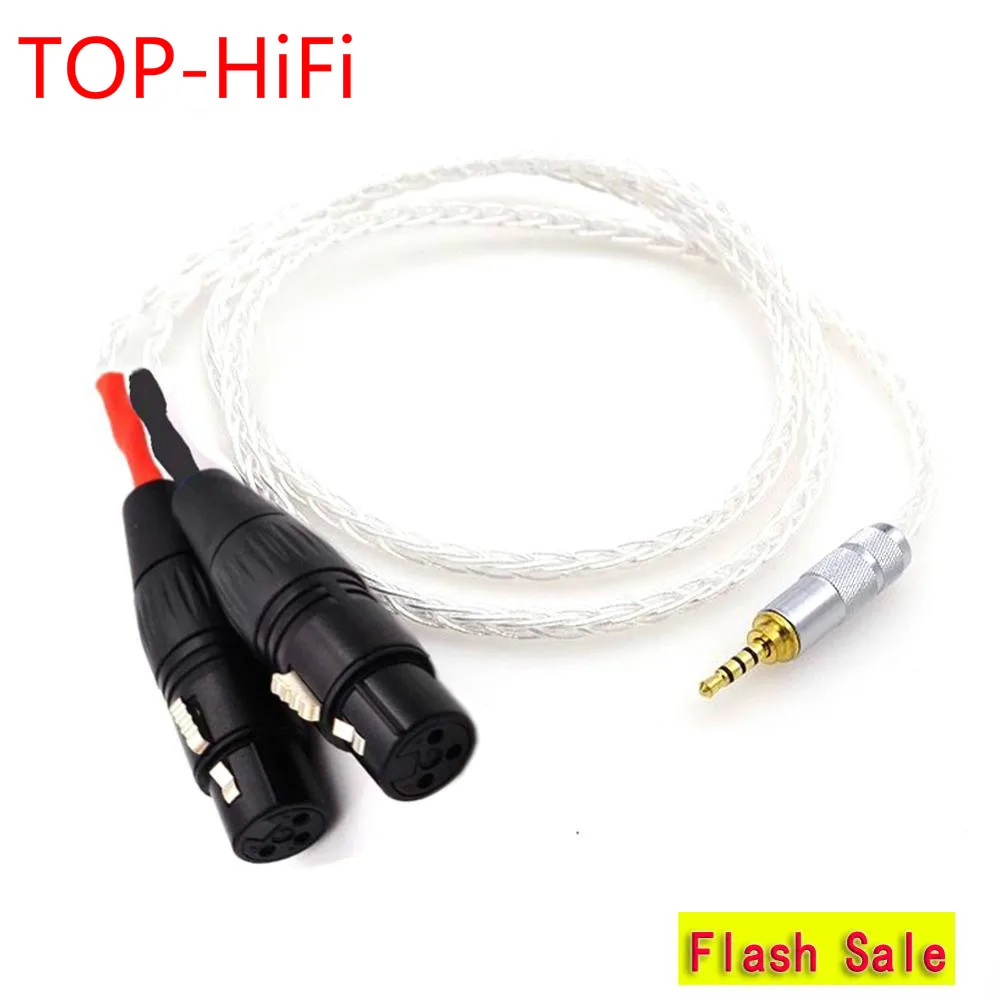 

TOP-HiFi 4.4/3.5/2.5mm TRRS Balanced Male to 2x 3pin XLR Female Cable 1/4 6.35 to XLR Balanced Silver Plated Adapter Cable