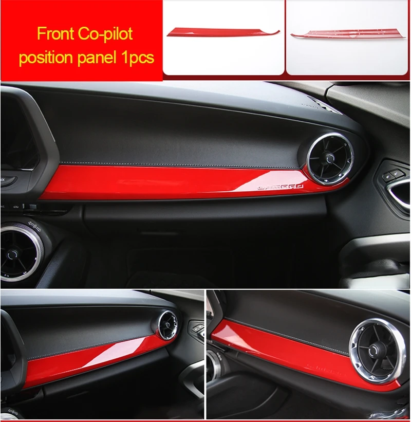 For Chevrolet Camaro Bumblebee 2017-2020 chrome red color Front Co-pilot position panel 1pc