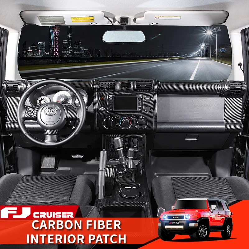 06-21 Year Toyota FJ Cruiser Accessories Interior Modification Carbon Fiber Pattern Protection Cover Decorative Patch