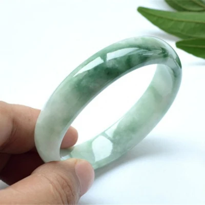 

Zheru Jewelry Myanmar Jade Blue Flower 54-64mm Bracelet Elegant Princess Jewelry Best Gift for Mother and Girlfriend