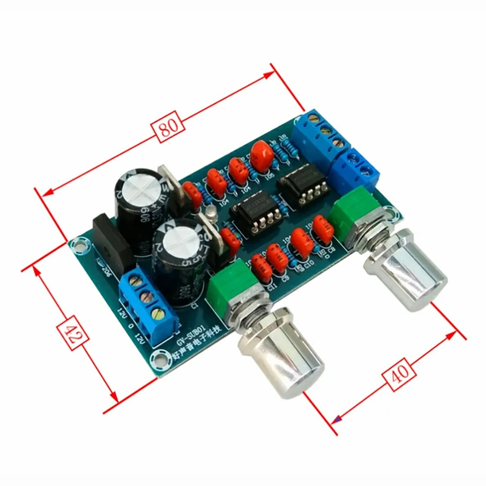 NE5532  Low Pass Filter Board Subwoofer Amplifier Board Module Dual Double 12V Low Frequency 1PC