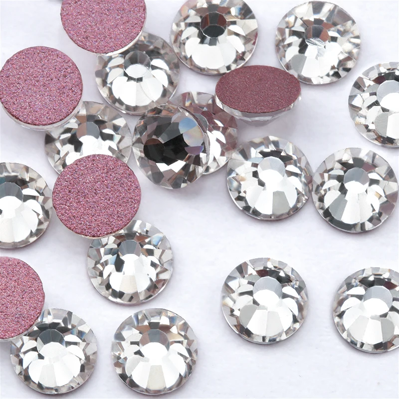 Top quality 3D decoration SS4-SS30 Gold Rose Base Crystal AB Flatback nail Non Hotfix Rhinestone glue on Nail art rhinestones