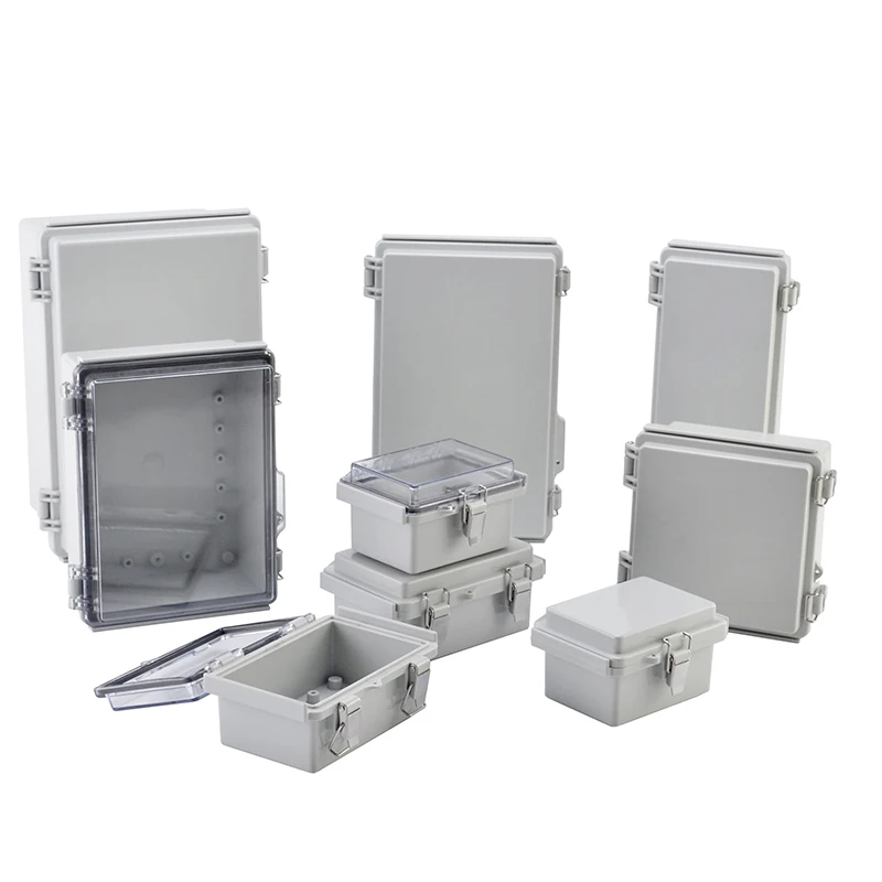 IP66 Electrical Project Box w buckle ABS Waterproof  Junction box Enclosure Plastic distribution Outdoor Instrument Housing case