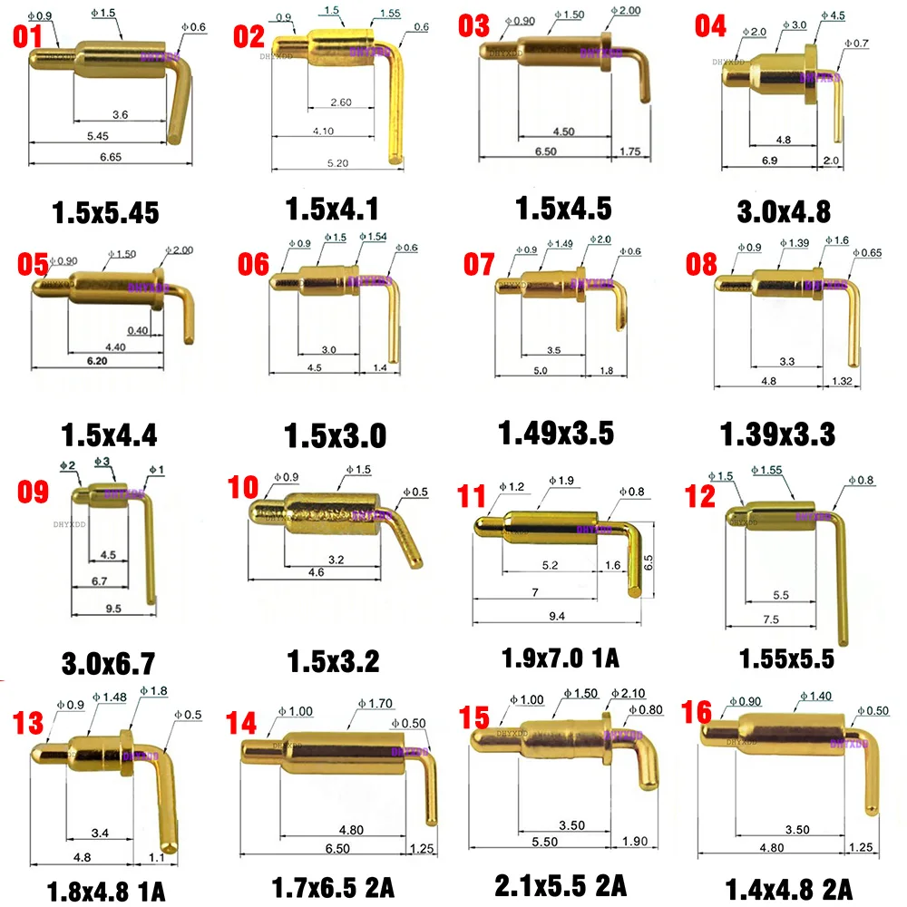 2Pcs High Current Probe Pogopin Contact 2A 1A Pogo Pin Connector Low Voltage 1 Amp 2Amp POGO PIN Header Charge