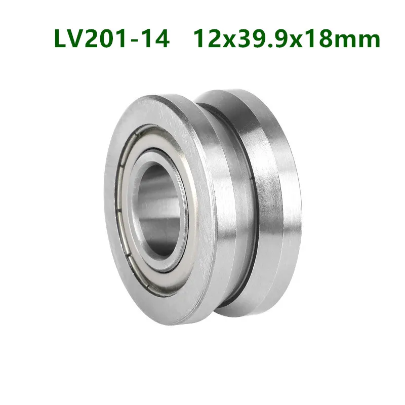 

4pcs/10pcs LV201-14 LV201-14ZZ V groove ball bearing Traces walking guide rail bearings 12mm*39.9mm*18mm pulley roller wheel