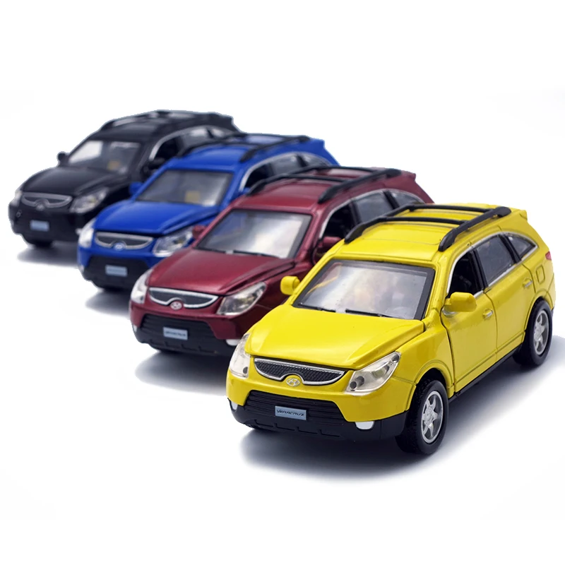 1:24 Hyundai Veracruz  Alloy Car Model Diecast Toy Vehicle High Simitation Sound and light Car Toys For Children Kids Xmas Gifts