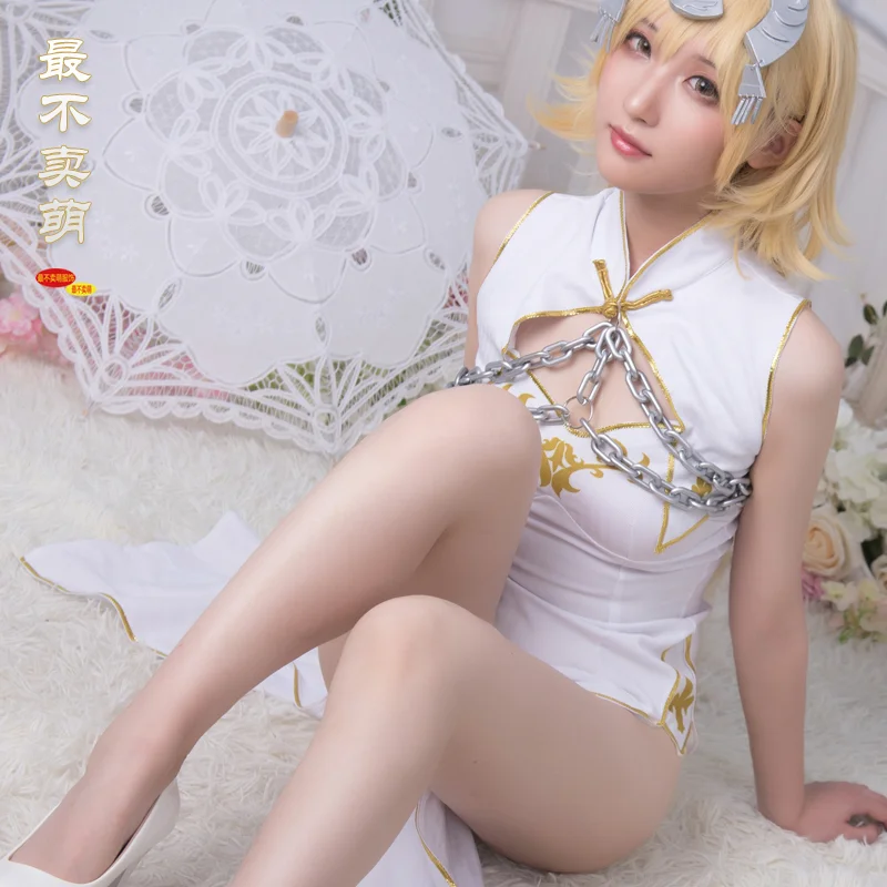 

Joan of Arc cosplay costume cheongsam white zhen cos costume two-dimensional cosply costume feminine sense was thin