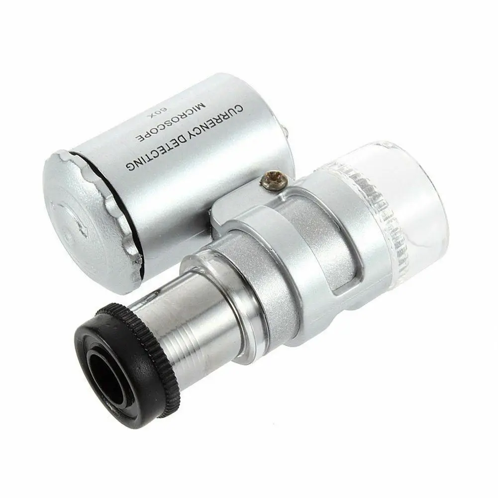 Imagem -05 - Microscópio de Vidro para Joias com Led Ampliação de 60x Lente Mini Luz uv para Inspeção de Carimbo de Diamante Etc.