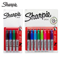 4/8pcs Sharpie 35113 Compact Mini Marker with Keychain Carrying Oily Marker Stationery Dust-Free Purification Marker