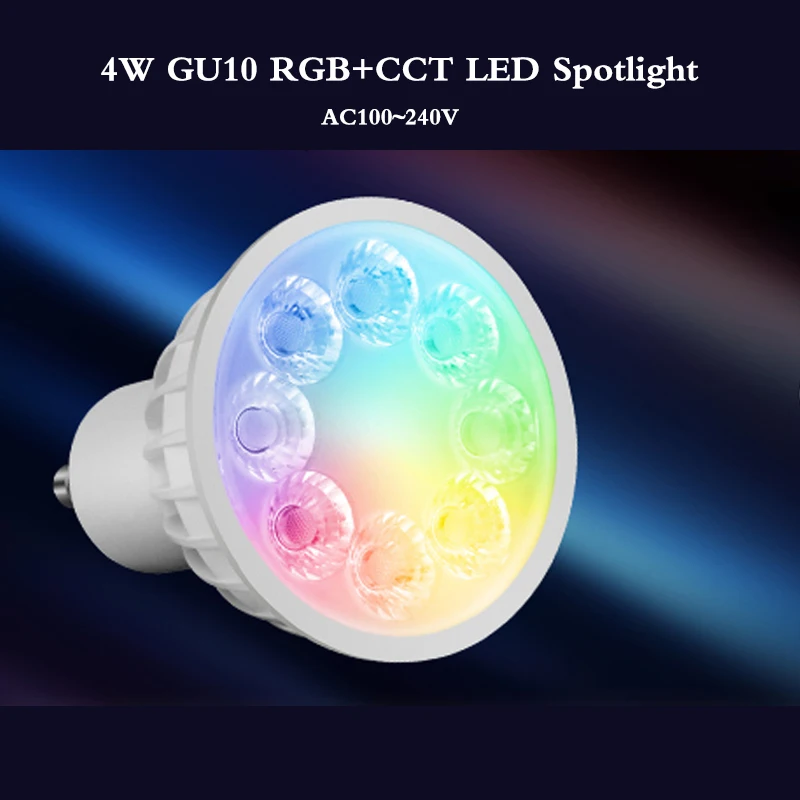 New smart 4W GU10 LED Bulb Dimmable RGB+Warm White+White(RGB+CCT)Spotlight Indoor Living Room LED Lamp Light  can remote control