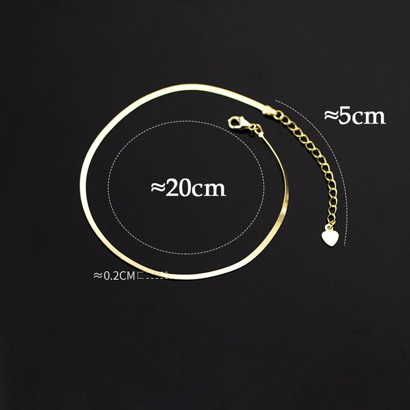 Decoration On Foot Silver Chain 925 Anklet Woman Leg Bracelet For Occasion 925 Gold Color Fashion Summer Accessories For Jewelry